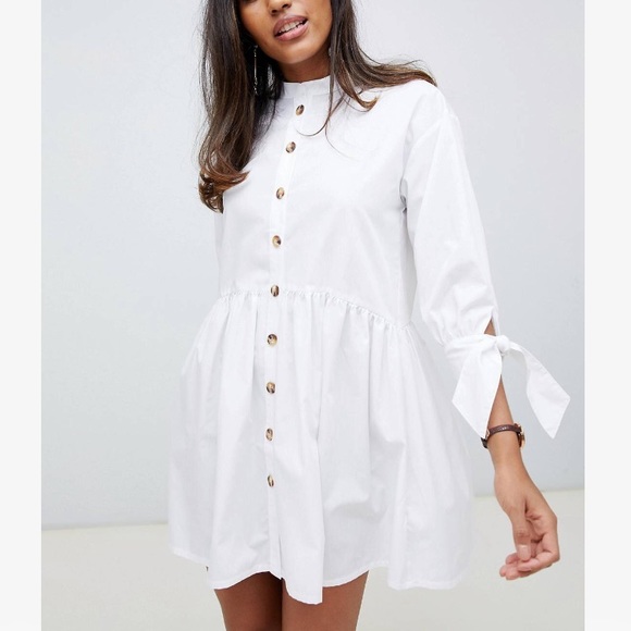 white smock dress asos